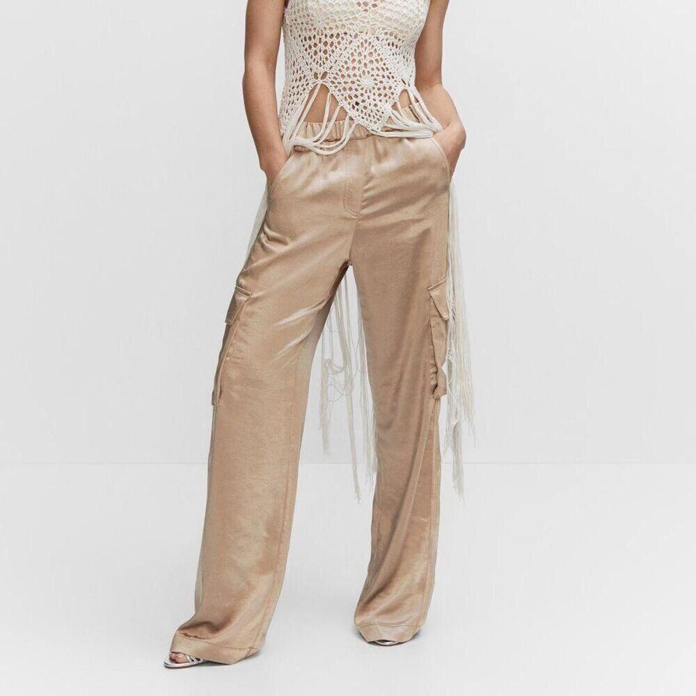 Women's Cream and Brown Trousers
